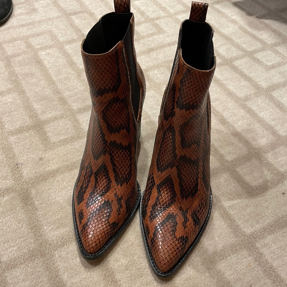 Vince Camuto Ellea snakeskin heeled bootie